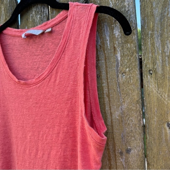 Athleta Knot Zephyr Tank Top Coral 100% Linen Sz S - Picture 4 of 11